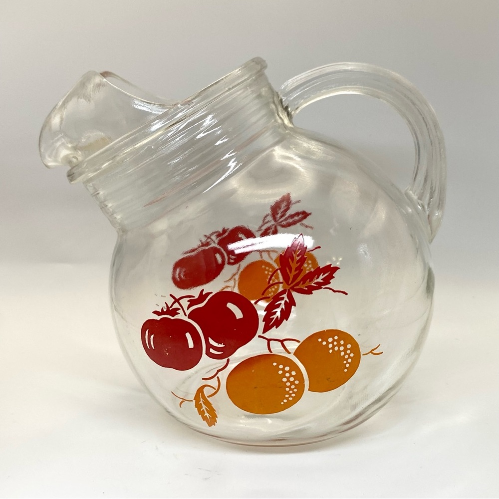 1950s Anchor Hocking tomato and orange tilt ball pitcher